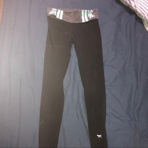 Pink Yoga Pants in Black Cotton Small